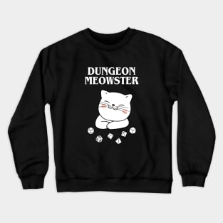Dungeon Meowster Kitten with Polyhedral Dice Set Crewneck Sweatshirt